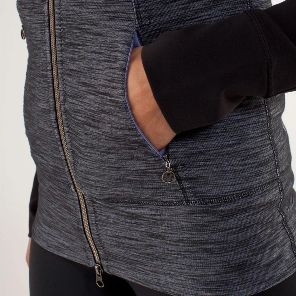 Lululemon Daily Yoga Jacket Reversible Slub Denim Purple Haze
